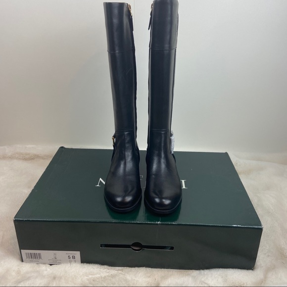 Lauren Ralph Lauren Bernadine Black Boots Sz:5B - Picture 5 of 13